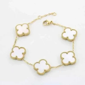 اساور مستوحاة من فان كليف مطلي بالذهب عيار 18